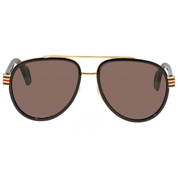 Gucci Brown Pilot Men's Sunglasses GG0447S 003 58